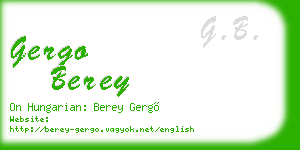gergo berey business card